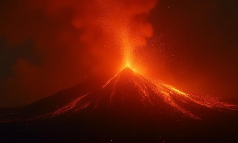 環太平洋火山帯ドキュメンタリーの爆発する火山CGI